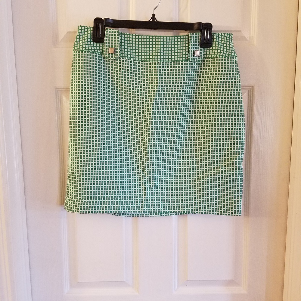 Antonio Melani green and white mini skirt